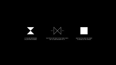 A group of white symbols