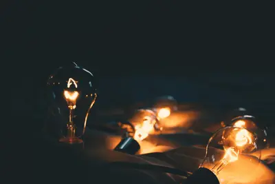 A group of light bulbs on a blanket