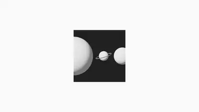 A group of white spheres with rings