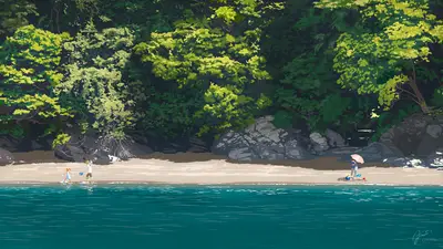 A person on a beach