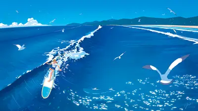 A person on a surfboard in the ocean
