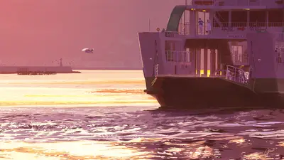 A ship on the water