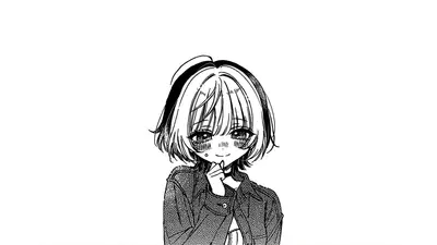 A cartoon of a girl with short hair