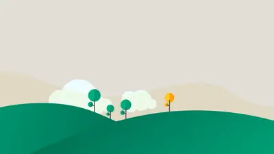 A cartoon of trees on a hill