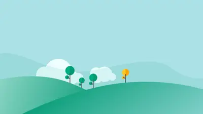 A cartoon of trees on a hill