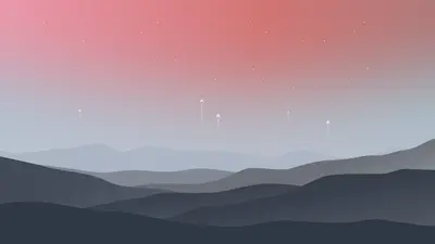 A landscape with hills and stars
