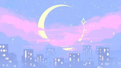 A moon and clouds in the sky