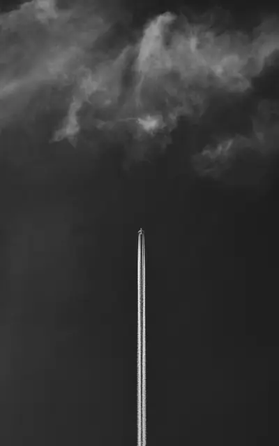A jet flying in the sky