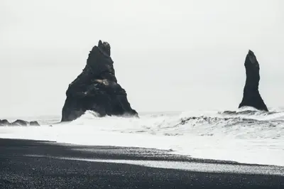 A large rock in the ocean