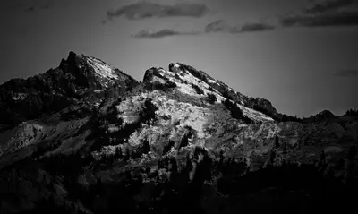 A mountain with snow on it