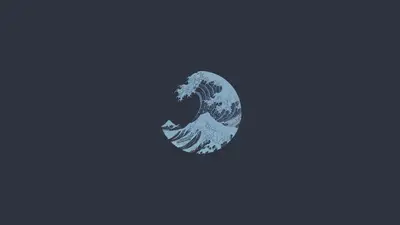 A blue circle with a wave in the middle