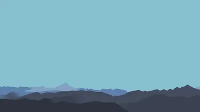 A blue sky over a mountain range