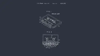 A blueprint of a cassette tape
