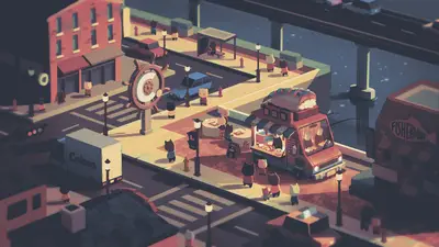 A cartoon characters on a food truck