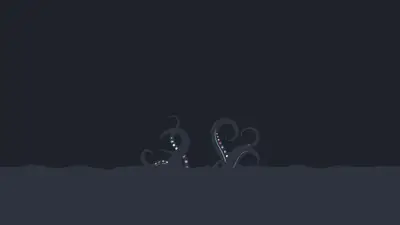 A cartoon of a couple of tentacles