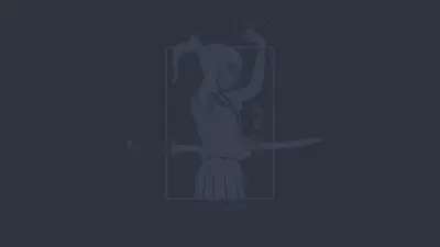 A cartoon of a woman holding a sword