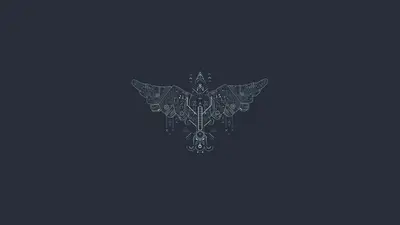 A graphic design of a bird