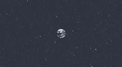 A planet in space with stars