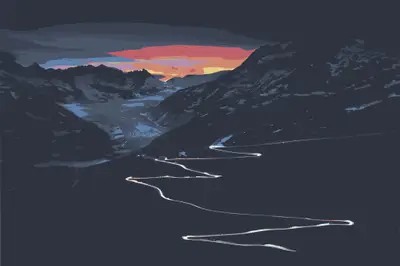A road going through a valley