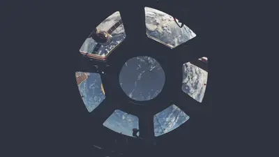 A view of earth from a space station