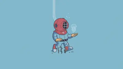 Cartoon a cartoon of a diver