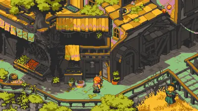 A pixel art of a building