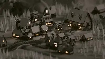 A small town with many houses