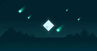 A video game screen with a diamond and green lights