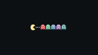 A group of colorful ghosts