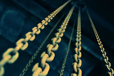 A chain from a ceiling