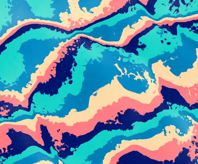 A colorful pattern on a surface