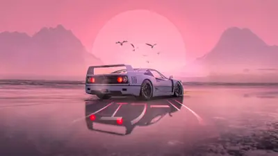 A car on a wet road