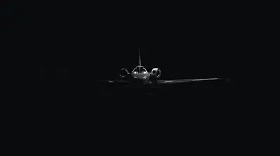 A plane in the dark