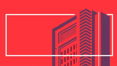 A red and purple graphic design